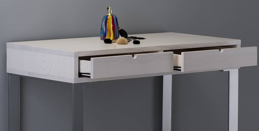 consolle trucco con cassetti frontali