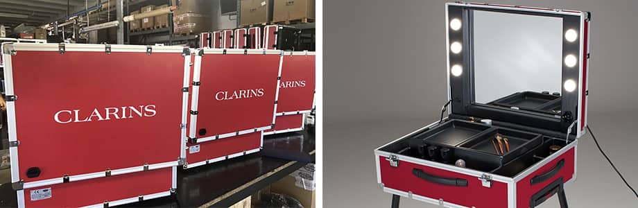 Valigie trucco personalizzate per Clarins