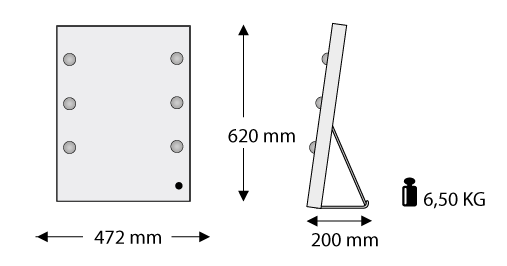 dimensioni specchio da tavolo MDE504