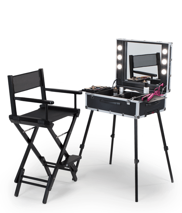 valigia trucco e sedia trucco professionali