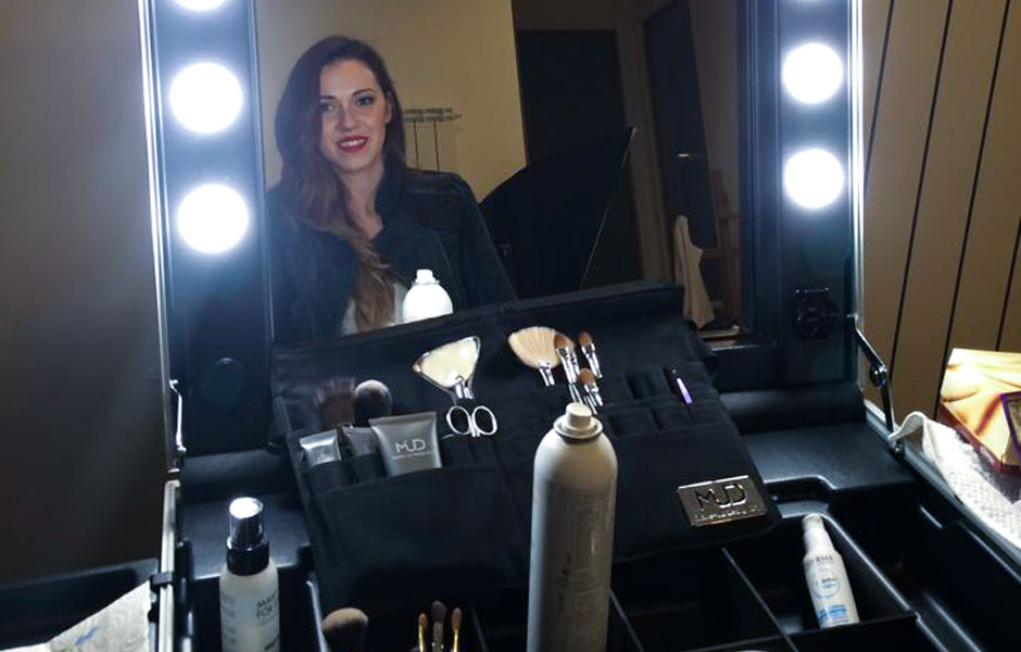 Dettaglio valigia trucco professionale