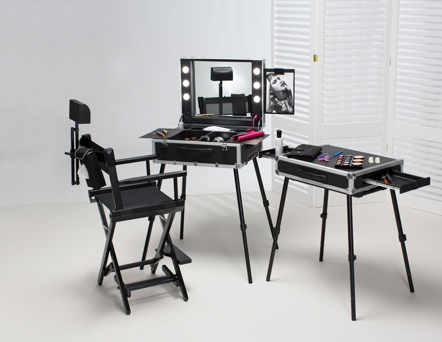 Postazione trucco professionale completa Cantoni (valigia trucco, sedia trucco e tavolo nail art)