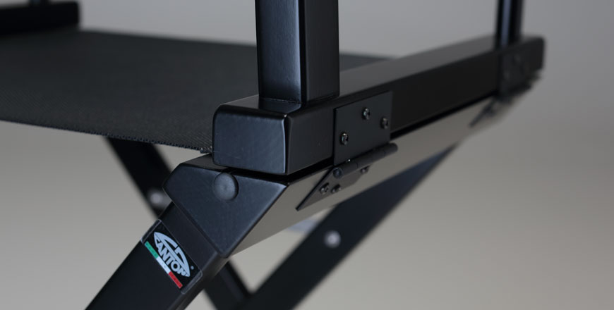 Sedia trucco in legno laccato nero