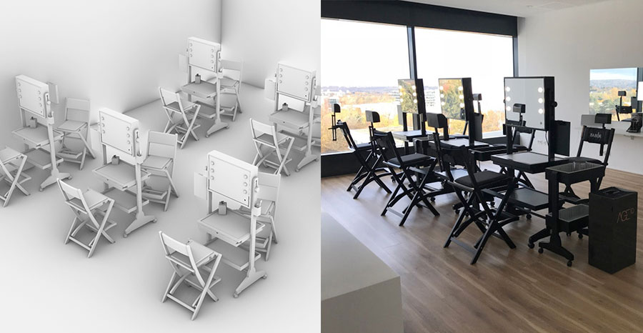 arredamento scuole estetica make-up capelli