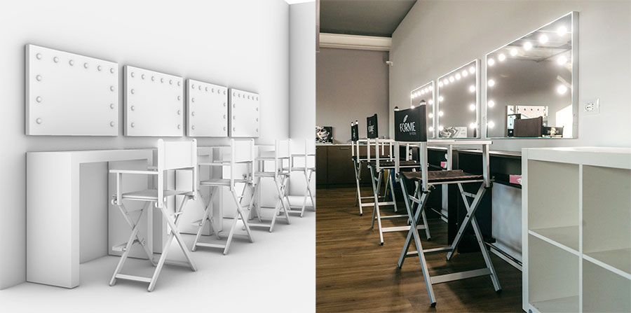 Specchi illuminati e progetti arredo centri estetici