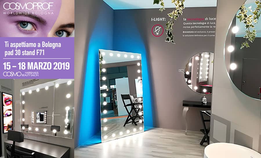 CINECITTA' MAKE UP POSTAZIONE PER VISAGISTA SPECCHIO CON LUCI RICHIUDIBILE  A VALIGIA - Beautyline